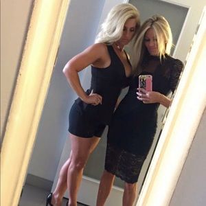 Black lace dress and I’m the one on your right